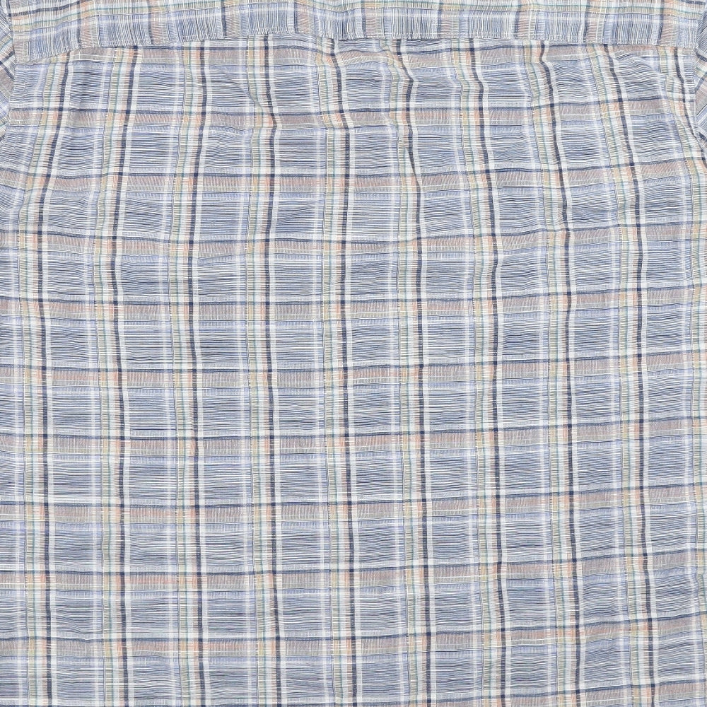 Marks and Spencer Mens Blue Check   Button-Up Size XL