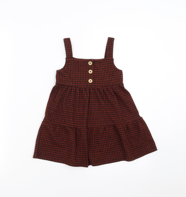 George Girls Brown Check Fit & Flare Size 18-24 Months