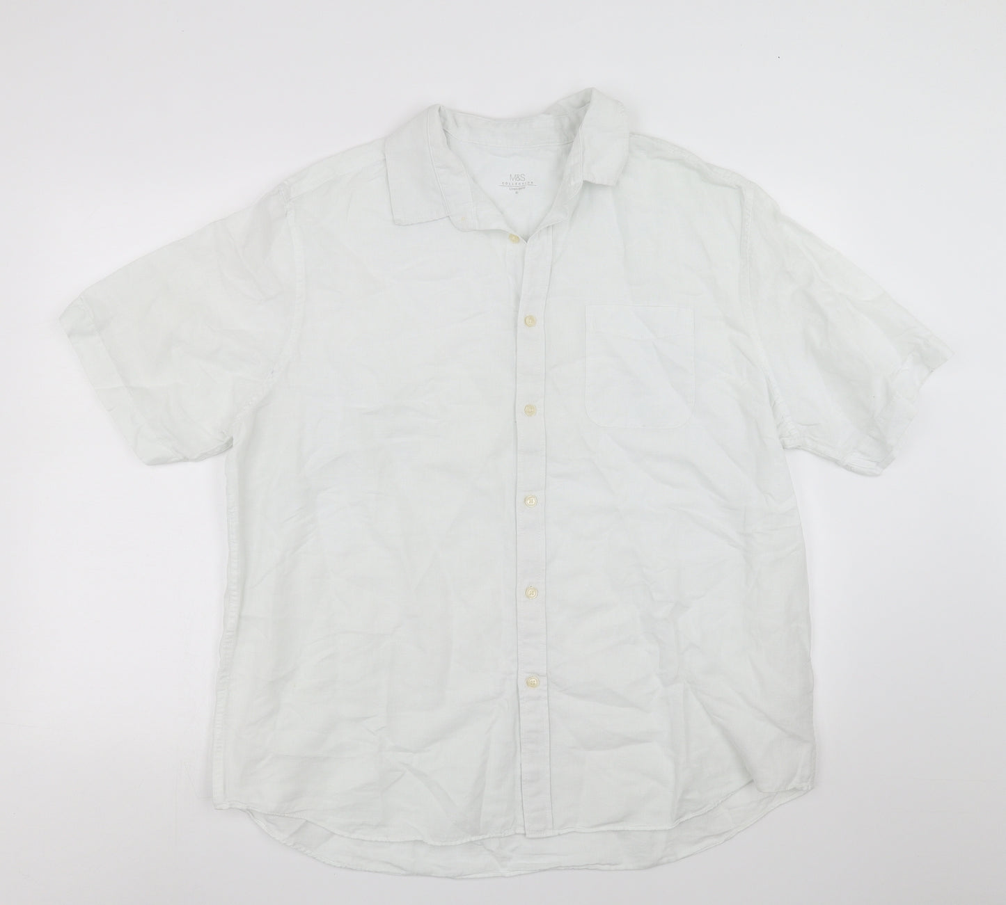 Marks and Spencer Mens White    Button-Up Size XL