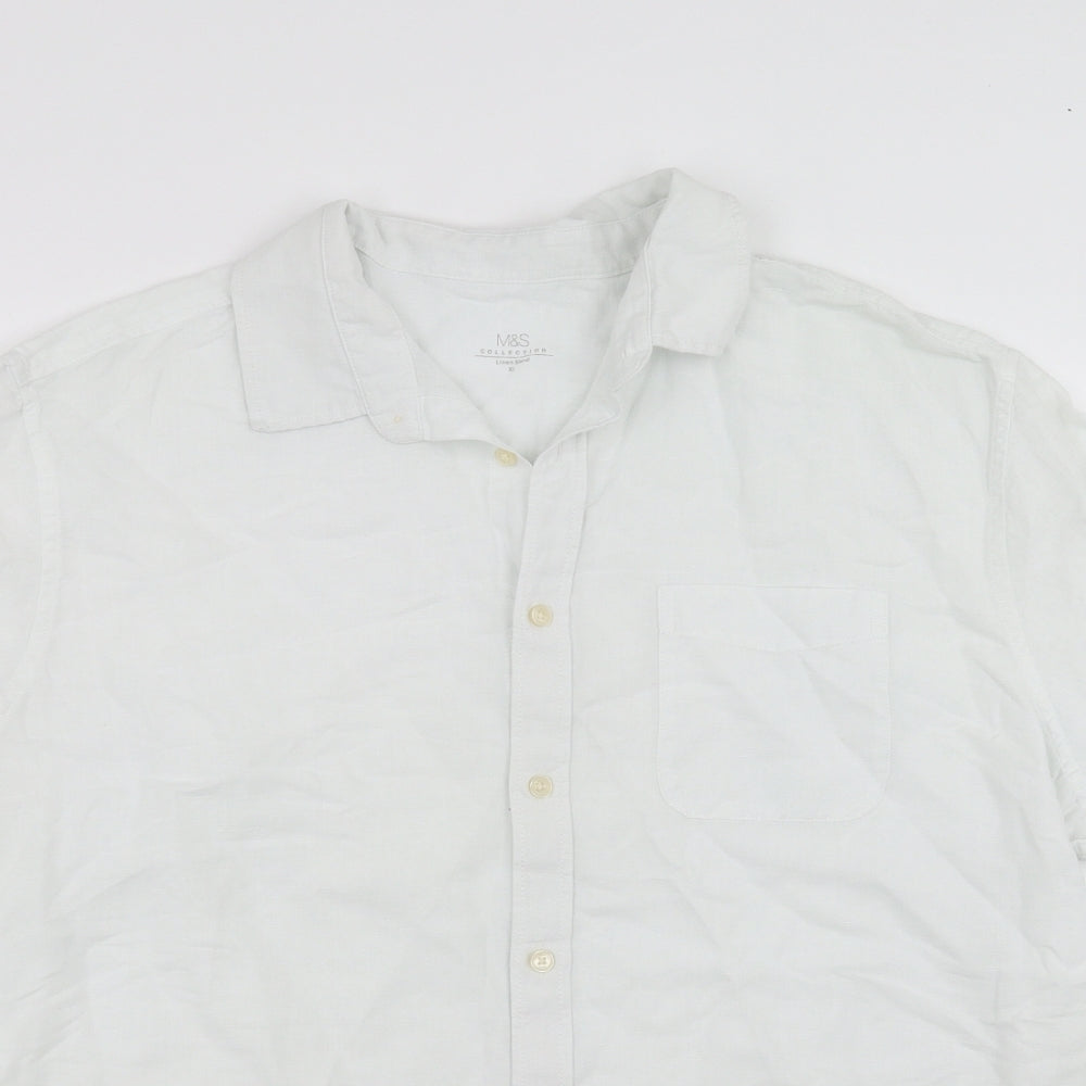 Marks and Spencer Mens White    Button-Up Size XL