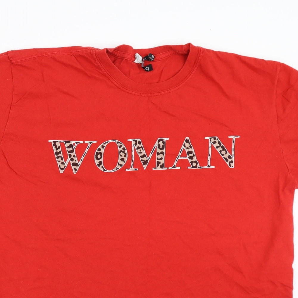 Boohoo Womens Red   Basic T-Shirt Size 22  - woman