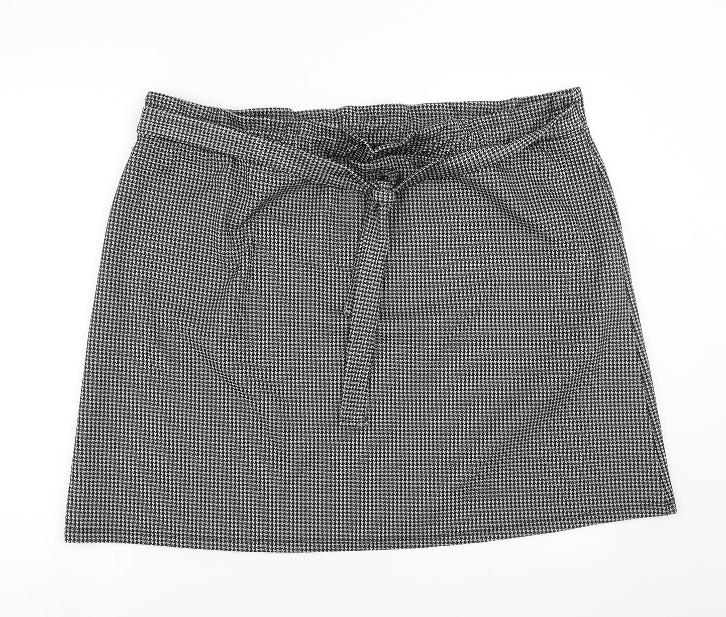 George Womens Black Houndstooth  A-Line Skirt Size 22