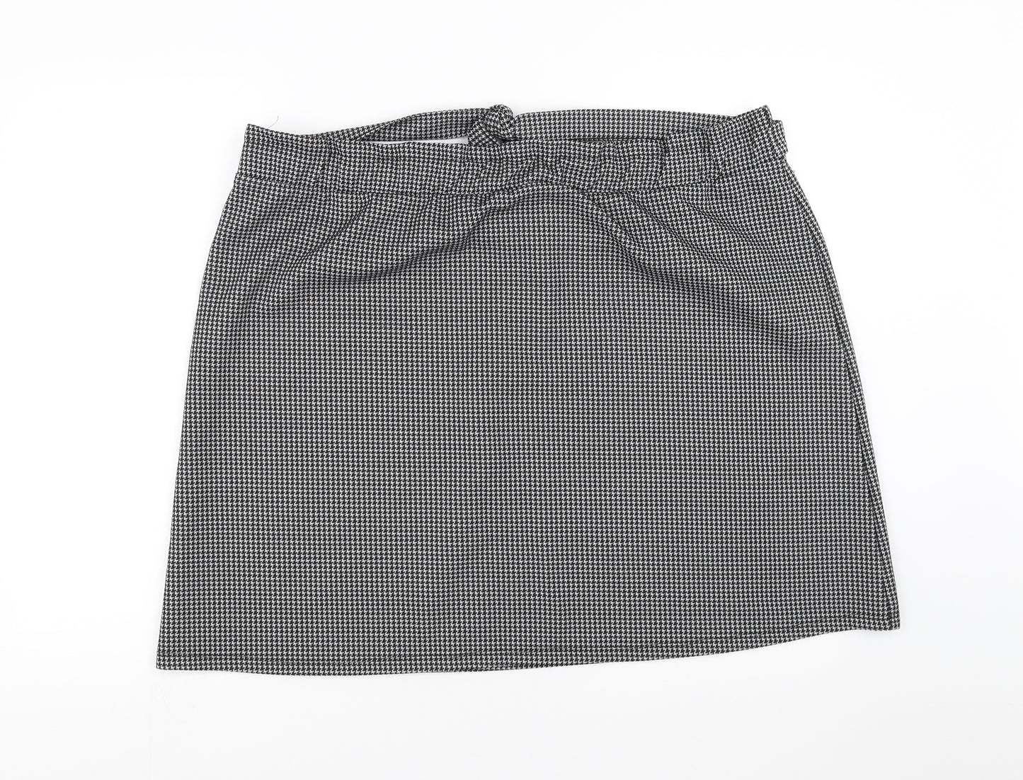 George Womens Black Houndstooth  A-Line Skirt Size 22