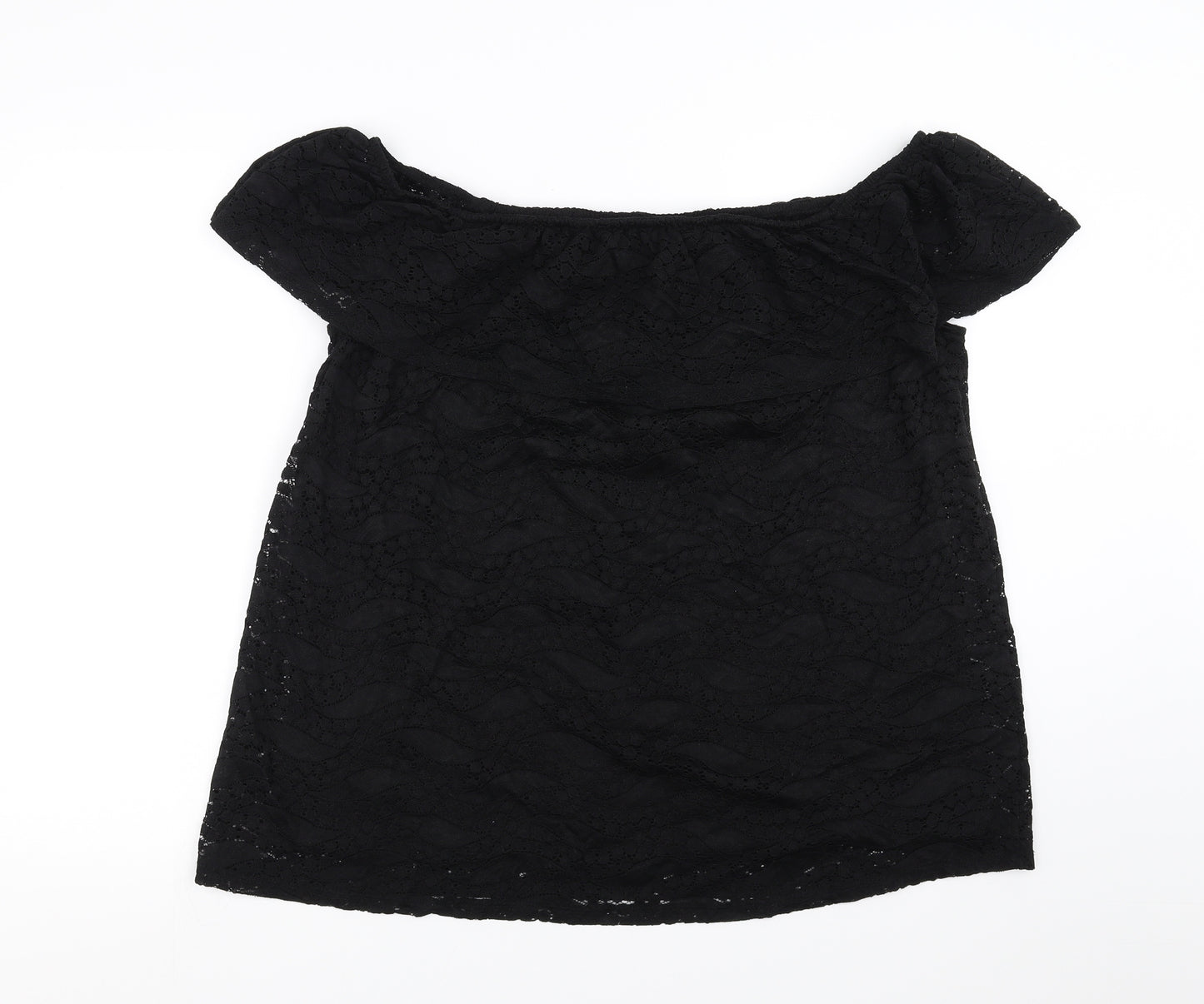 George Womens Black Geometric  Basic Blouse Size 20  - Lace detail