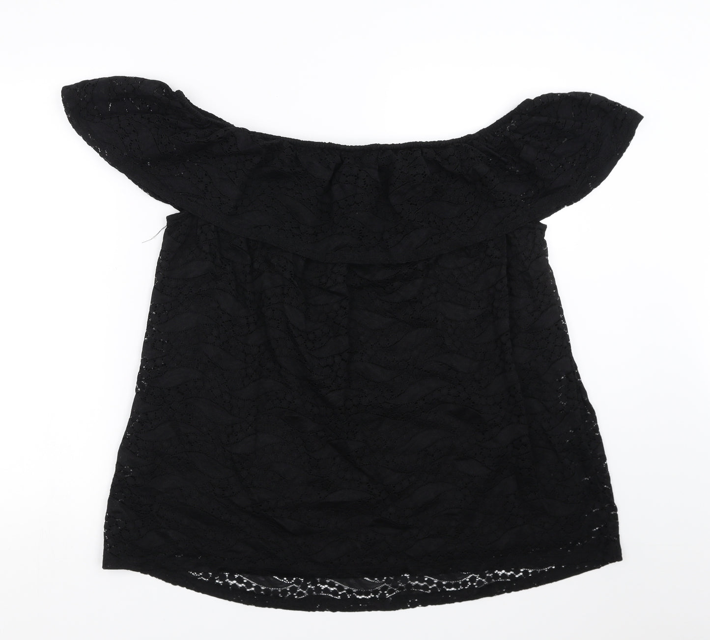 George Womens Black Geometric  Basic Blouse Size 20  - Lace detail
