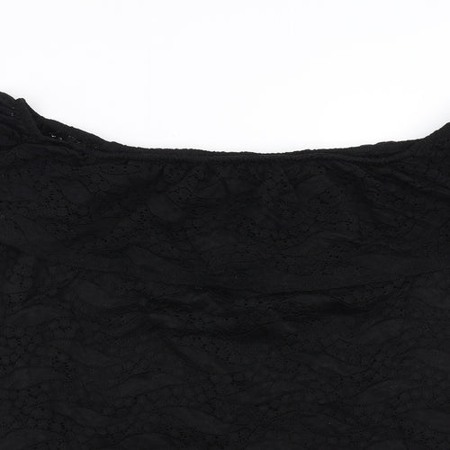 George Womens Black Geometric  Basic Blouse Size 20  - Lace detail