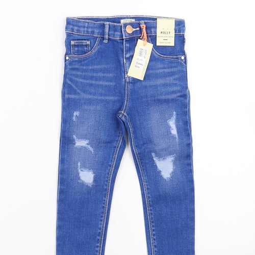 River Island Girls Blue  Denim  Jeans Size 18-24 Months  - distressed