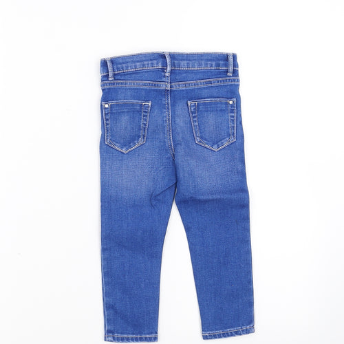 River Island Girls Blue  Denim  Jeans Size 18-24 Months  - distressed