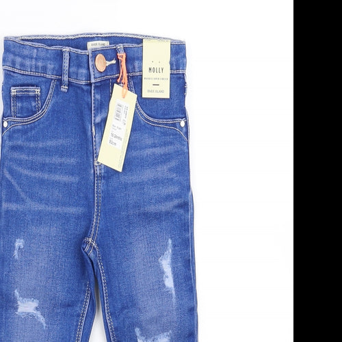 River Island Girls Blue  Denim  Jeans Size 18-24 Months  - distressed