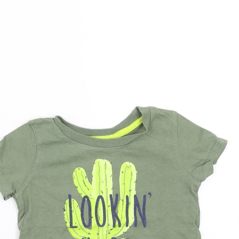 Primark Baby Green   Basic T-Shirt Size 9-12 Months  - cactus