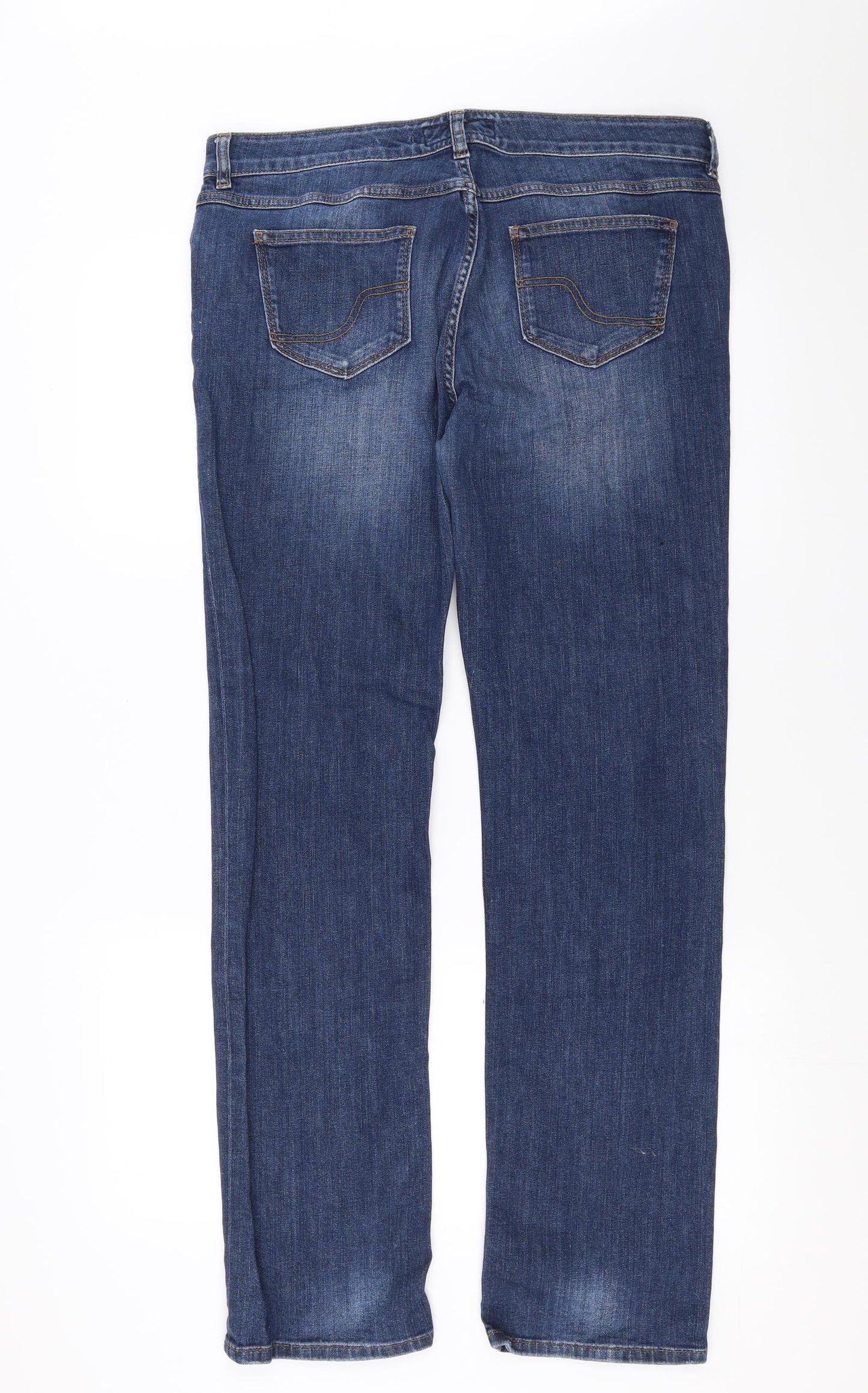 Fat Face Womens Blue  Denim Straight Jeans Size 14 L31 in