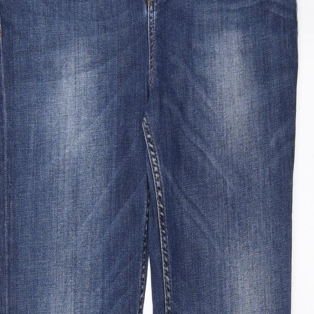 Fat Face Womens Blue  Denim Straight Jeans Size 14 L31 in