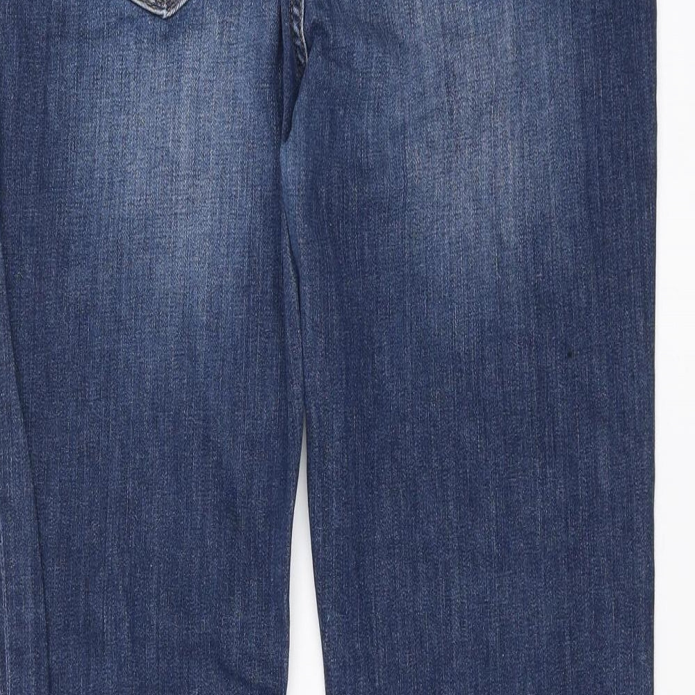 Fat Face Womens Blue  Denim Straight Jeans Size 14 L31 in