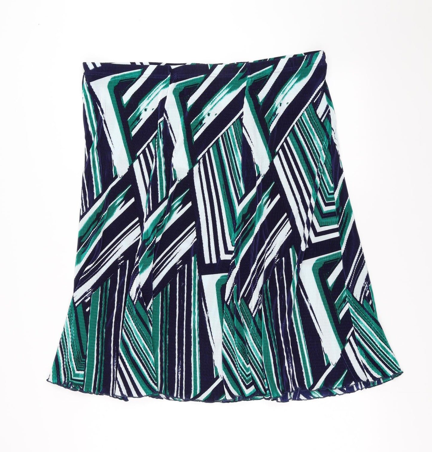 SLIMMA Womens Blue Geometric  A-Line Skirt Size 24