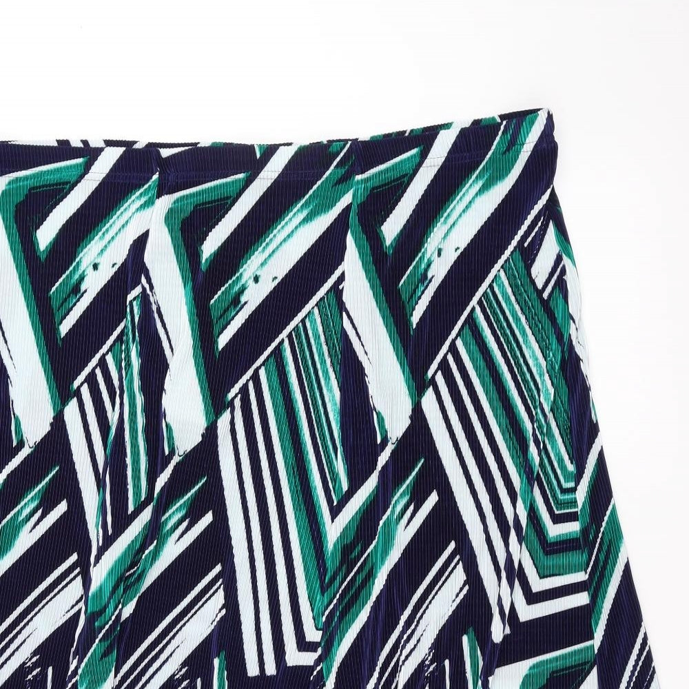 SLIMMA Womens Blue Geometric  A-Line Skirt Size 24
