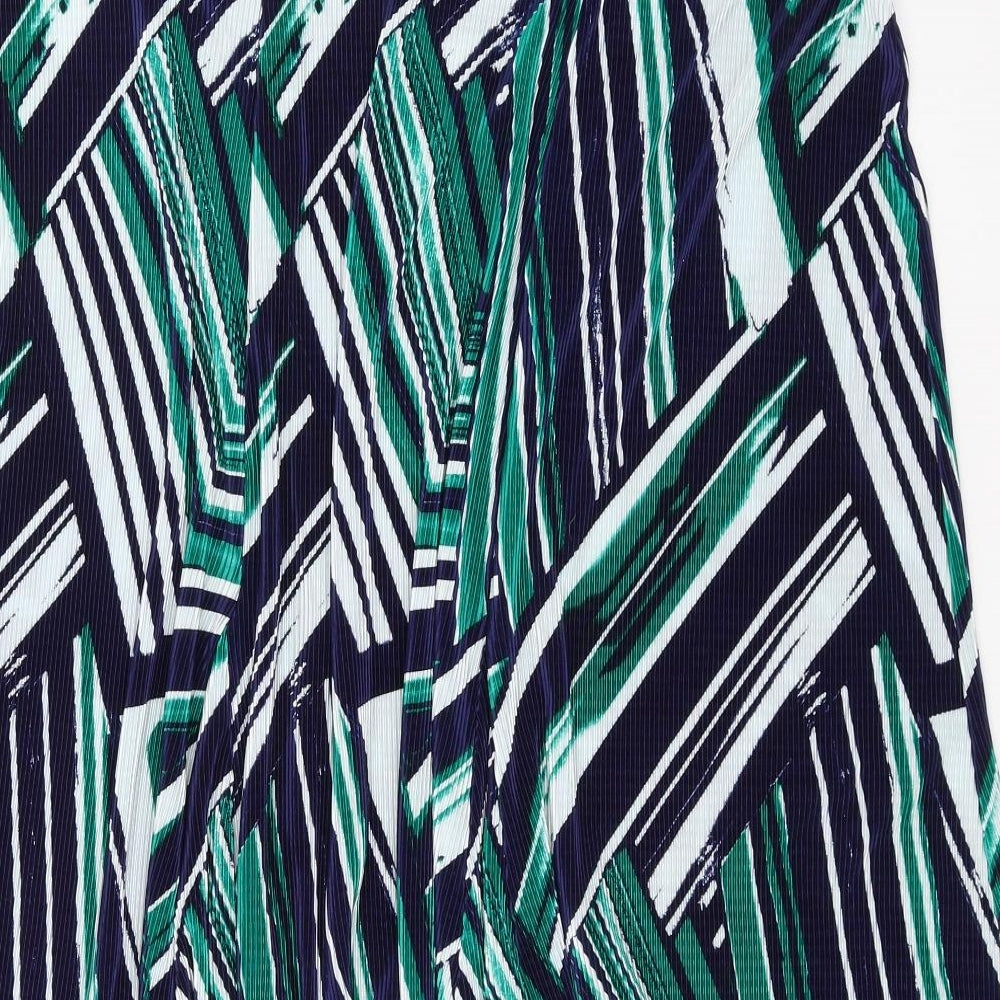 SLIMMA Womens Blue Geometric  A-Line Skirt Size 24