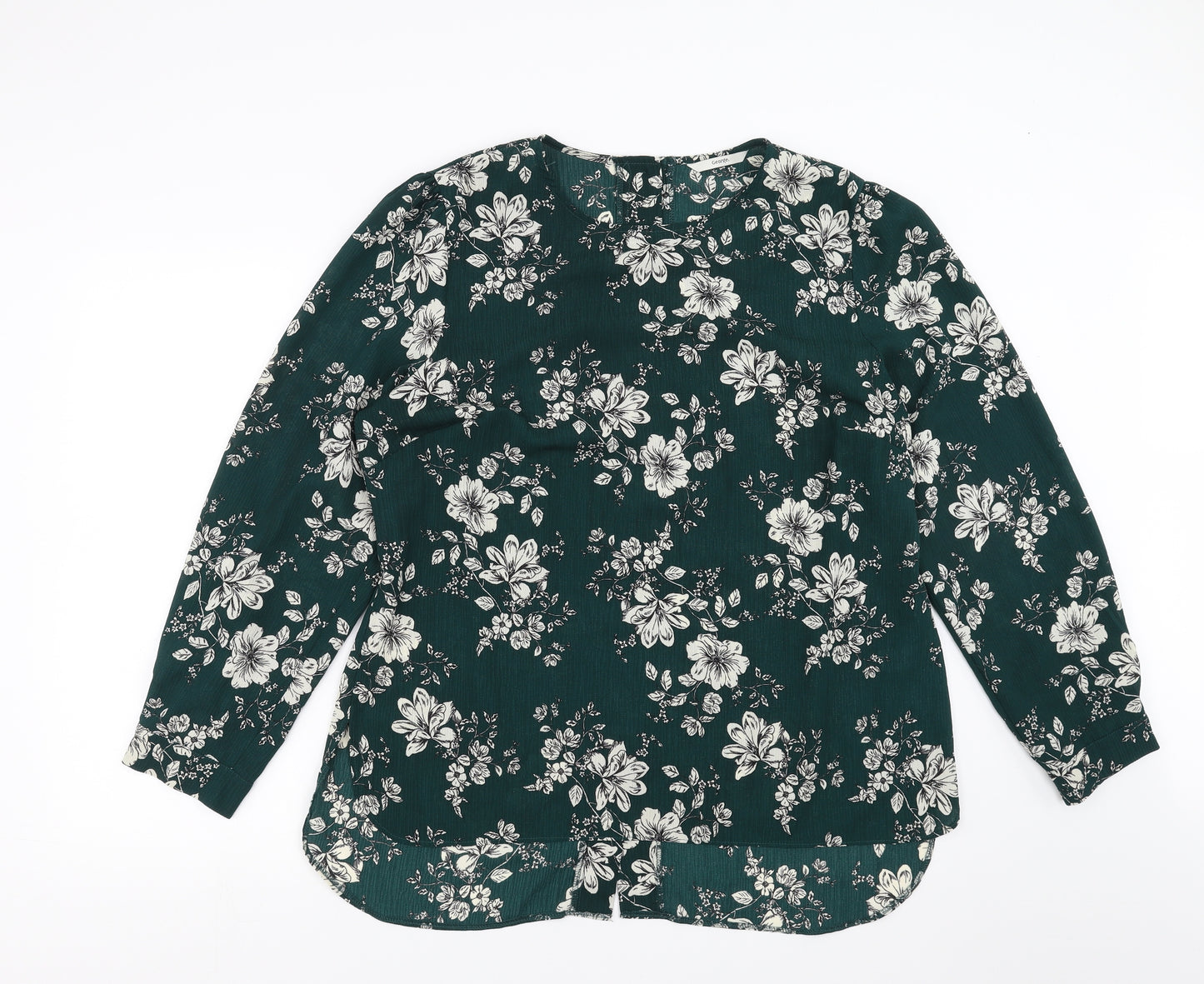 George Womens Green Floral  Basic Blouse Size 16