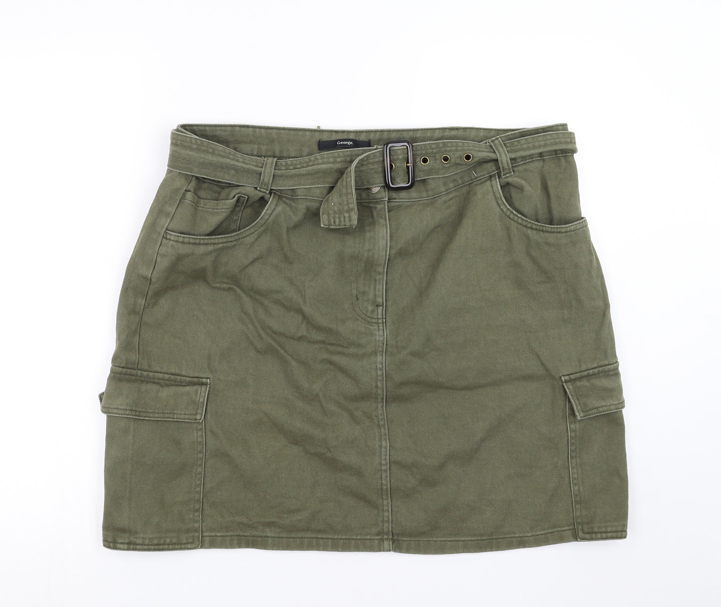 George Womens Green  Denim A-Line Skirt Size 18