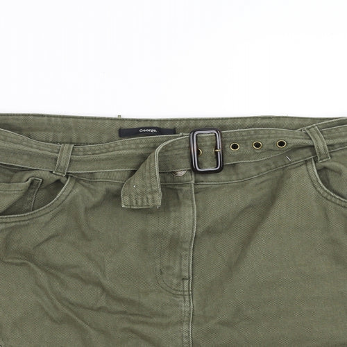 George Womens Green  Denim A-Line Skirt Size 18