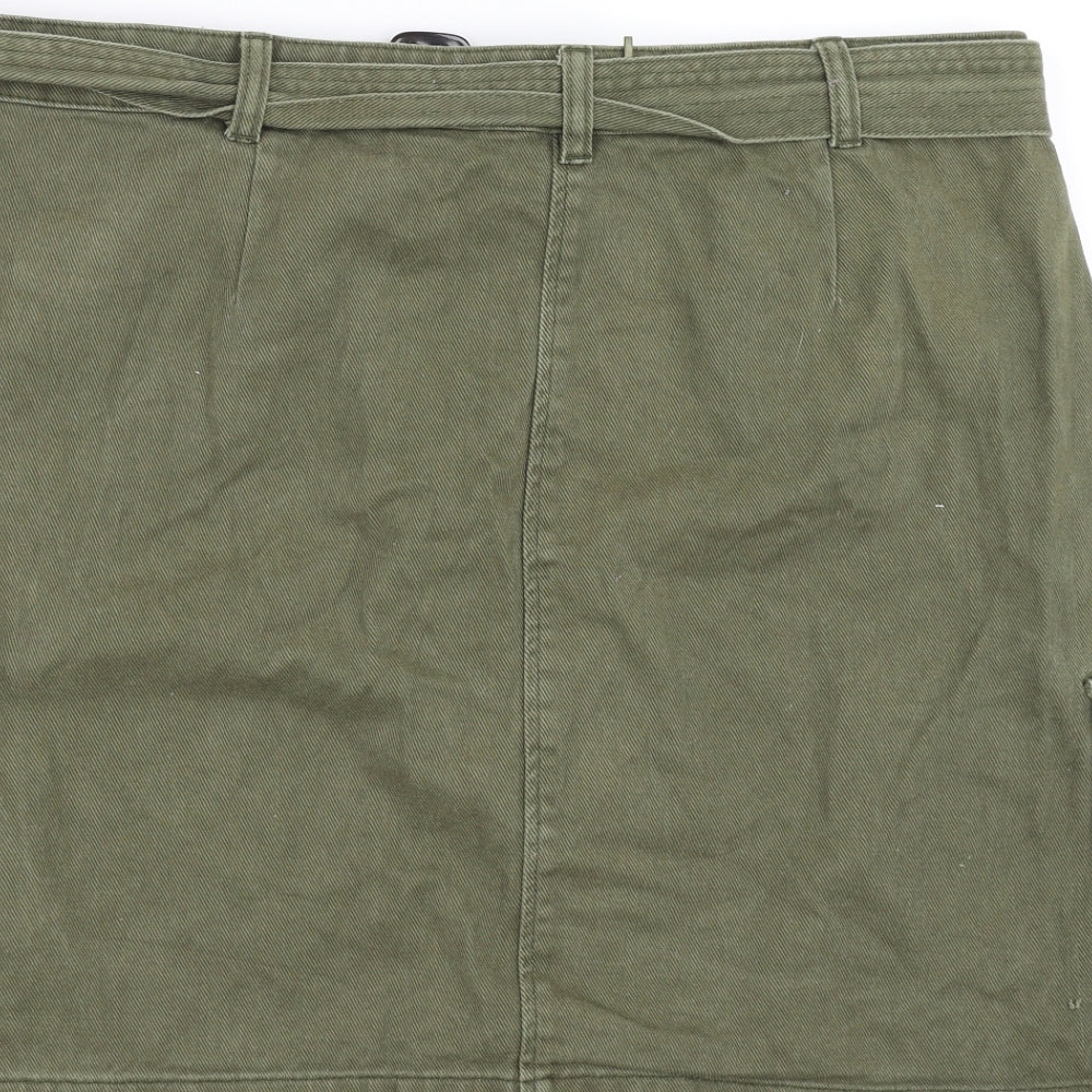 George Womens Green  Denim A-Line Skirt Size 18