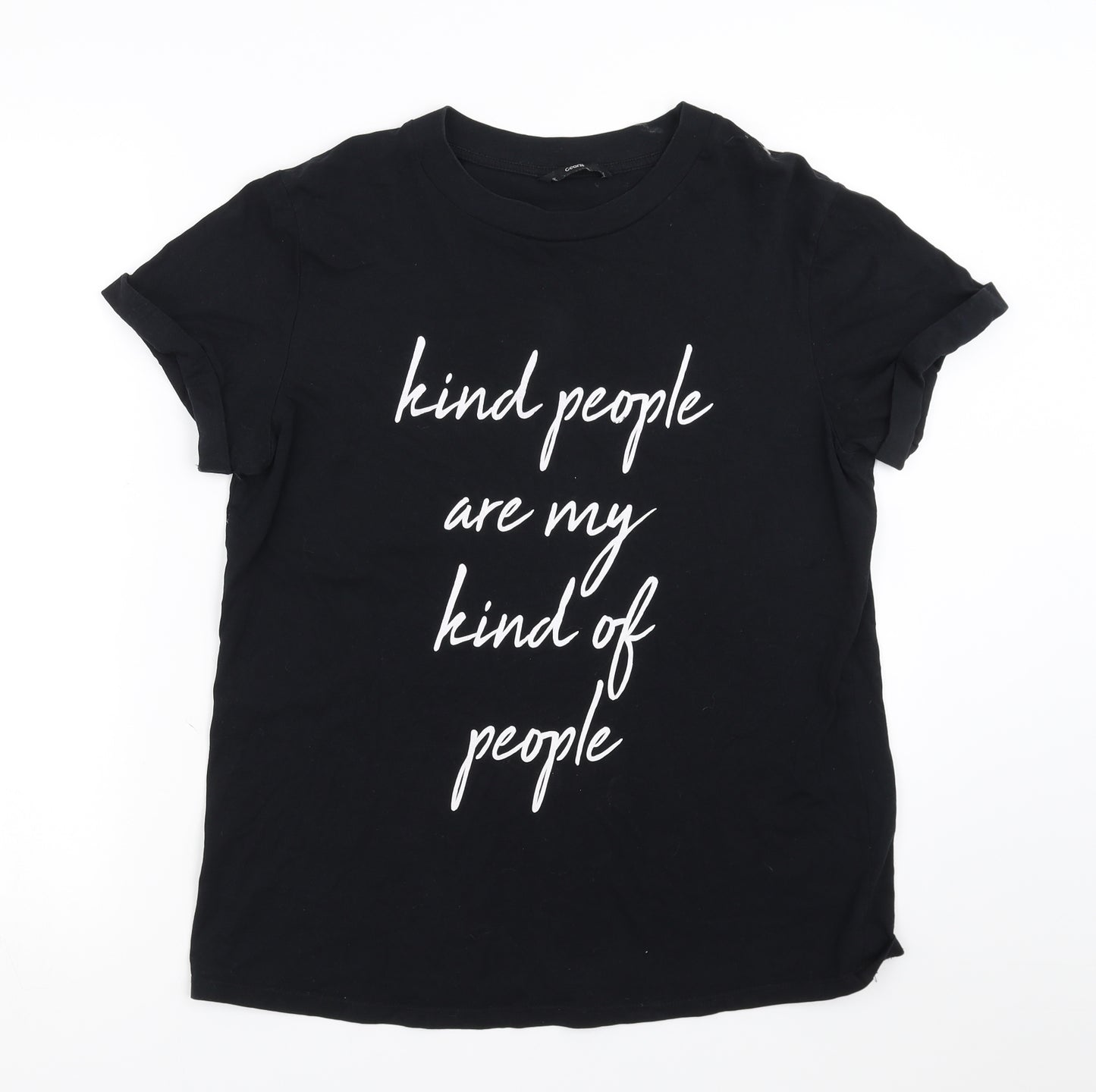George Womens Black   Basic T-Shirt Size 16  - Kind People
