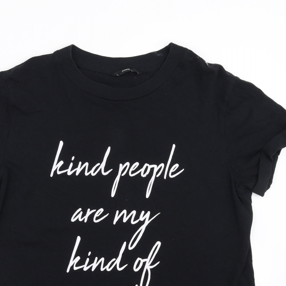 George Womens Black   Basic T-Shirt Size 16  - Kind People
