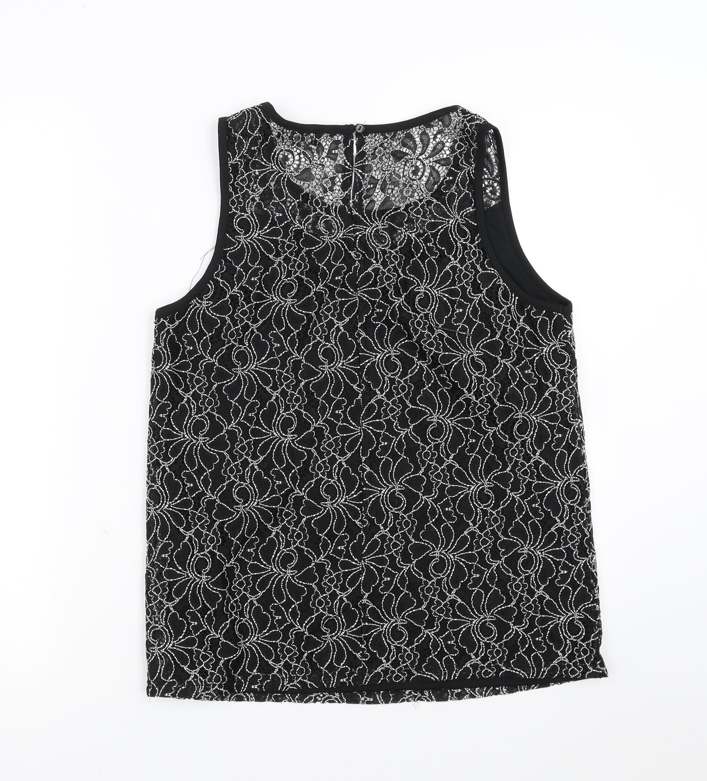 Papaya Womens Black Floral  Basic Blouse Size 10