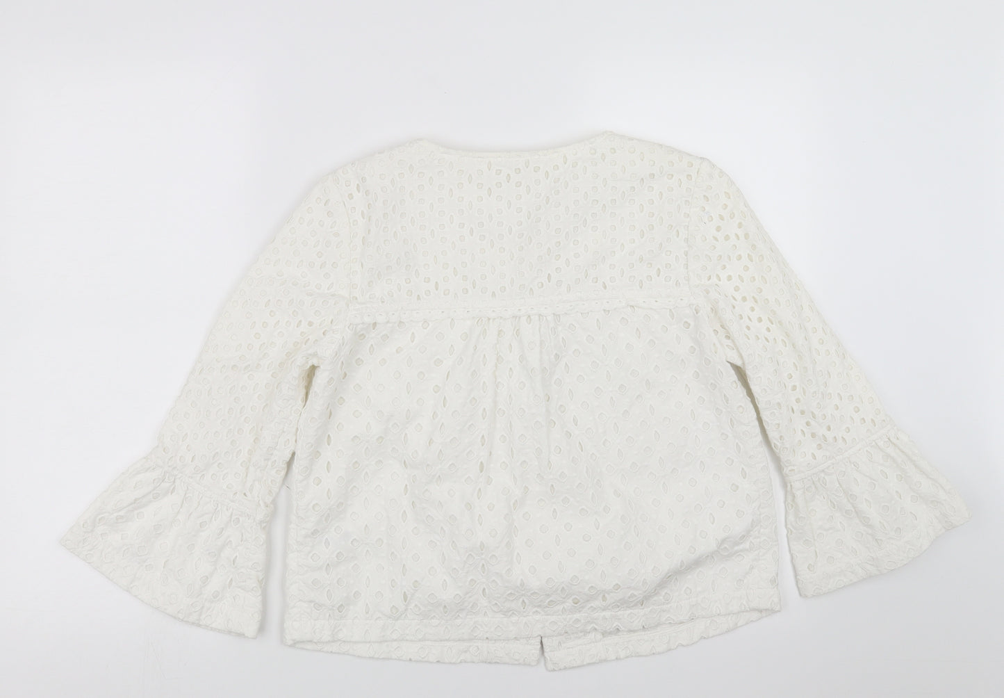 Marks and Spencer Womens White Geometric  Jacket  Size 10