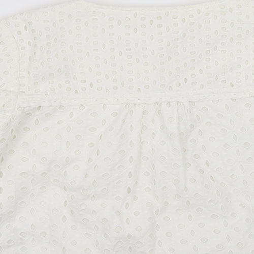 Marks and Spencer Womens White Geometric  Jacket  Size 10