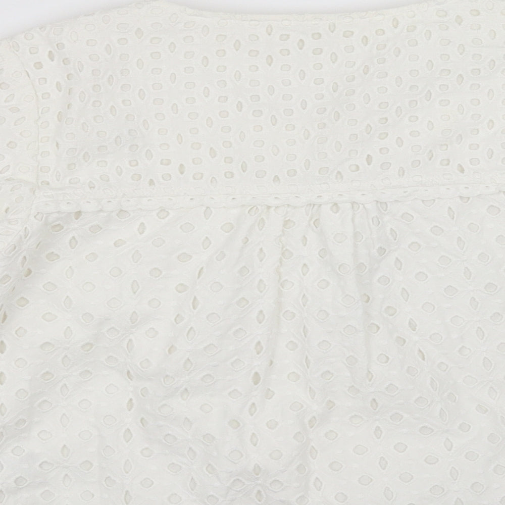 Marks and Spencer Womens White Geometric  Jacket  Size 10