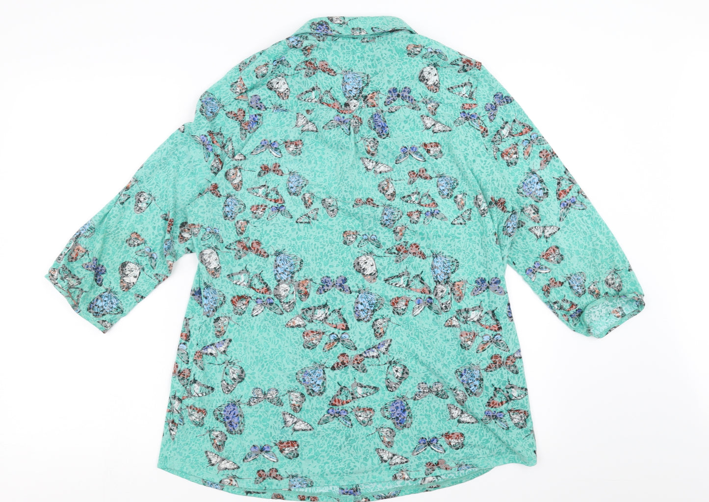 Marks and Spencer Womens Green   Basic Blouse Size 18  - butterflies