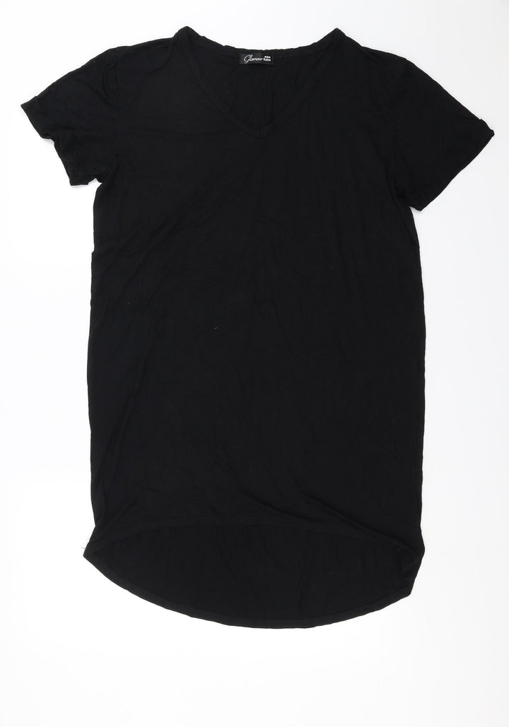 Glamour Babe Womens Black   T-Shirt Dress  Size M