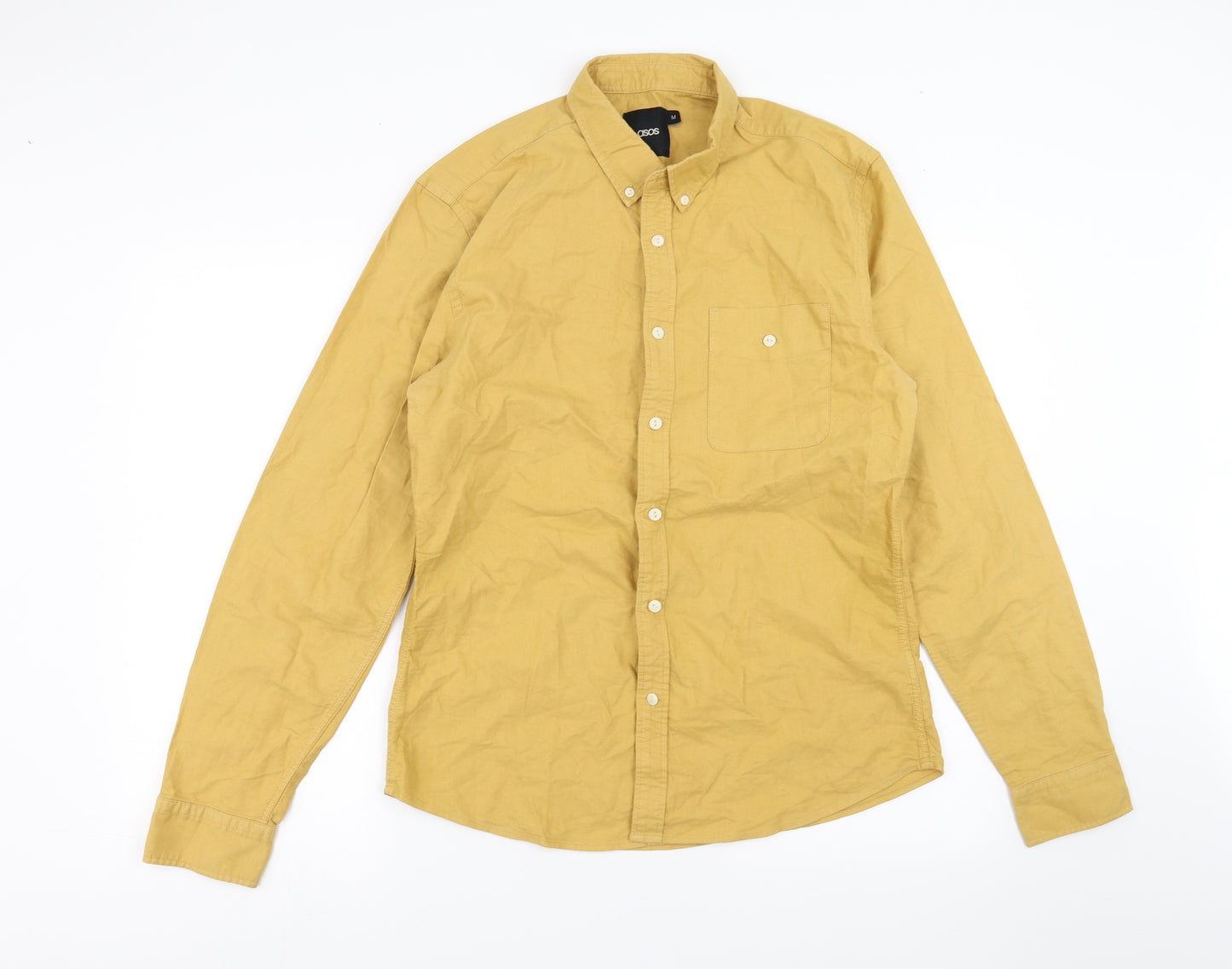 ASOS Mens Yellow    Button-Up Size M