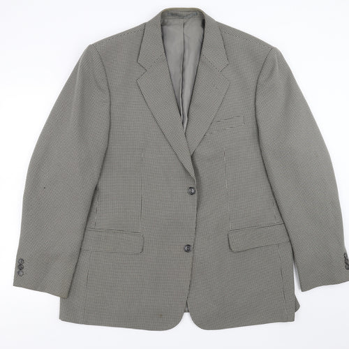 Simon taylor Mens Beige Houndstooth  Jacket Suit Jacket Size 46