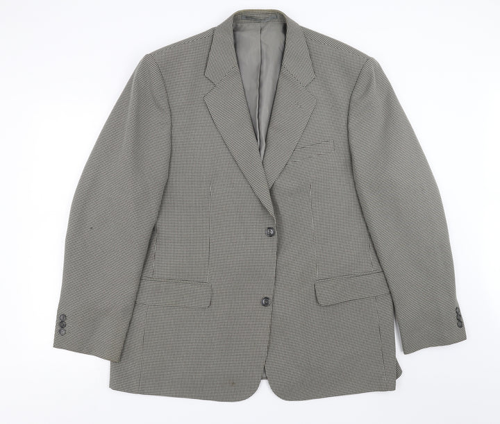 Simon taylor Mens Beige Houndstooth  Jacket Suit Jacket Size 46