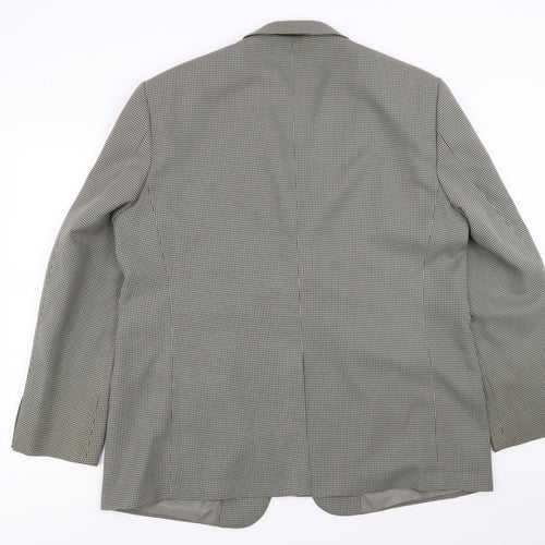 Simon taylor Mens Beige Houndstooth  Jacket Suit Jacket Size 46