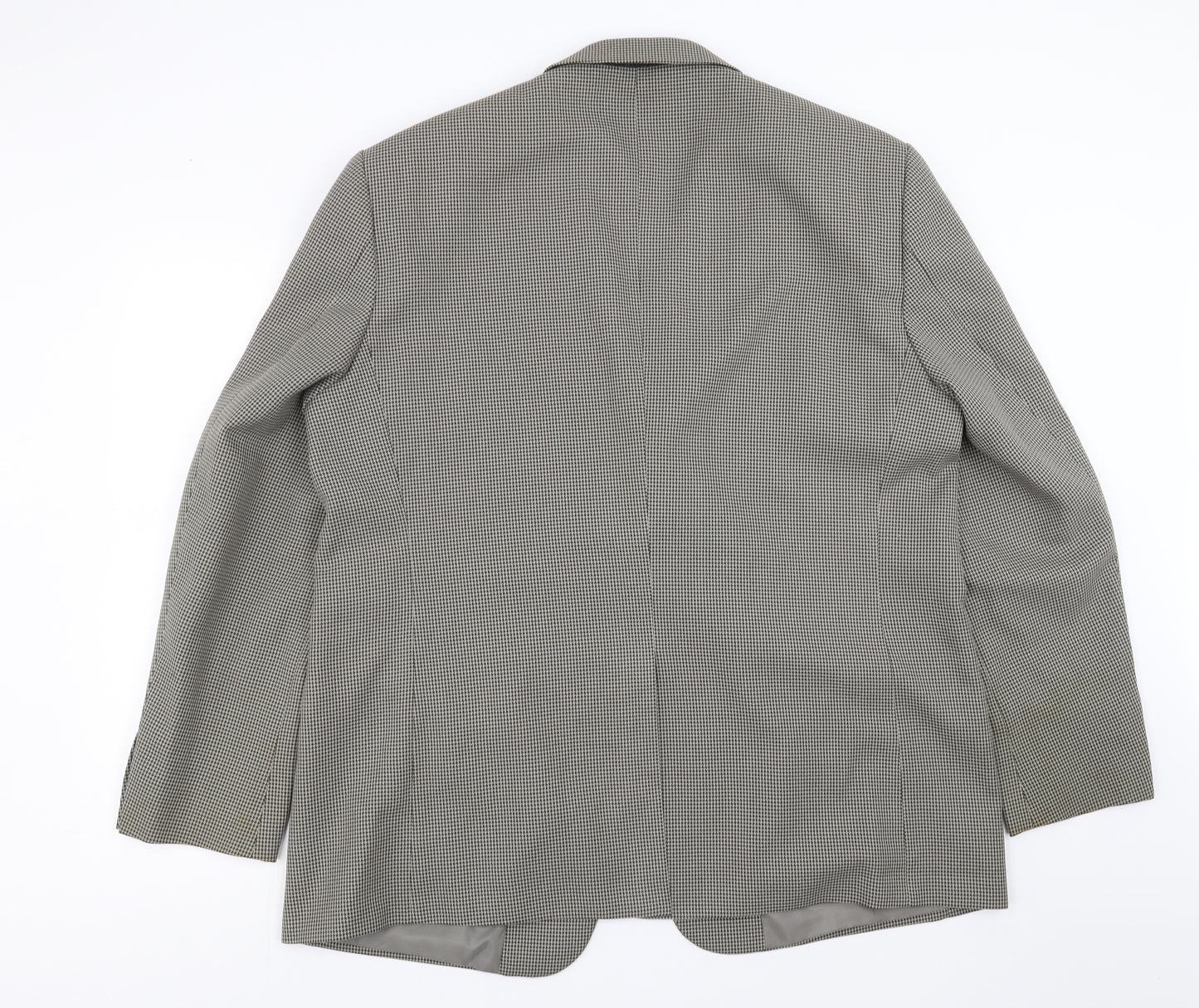 Simon taylor Mens Beige Houndstooth  Jacket Suit Jacket Size 46
