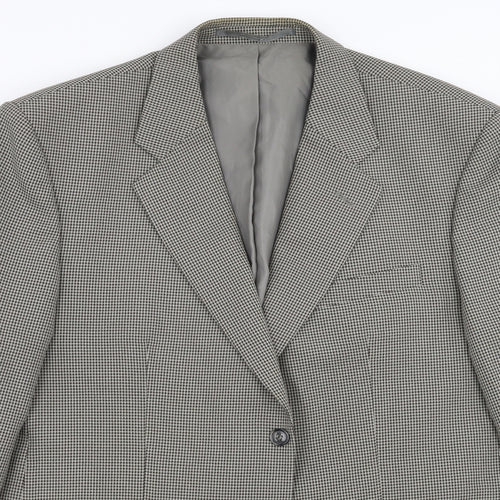 Simon taylor Mens Beige Houndstooth  Jacket Suit Jacket Size 46