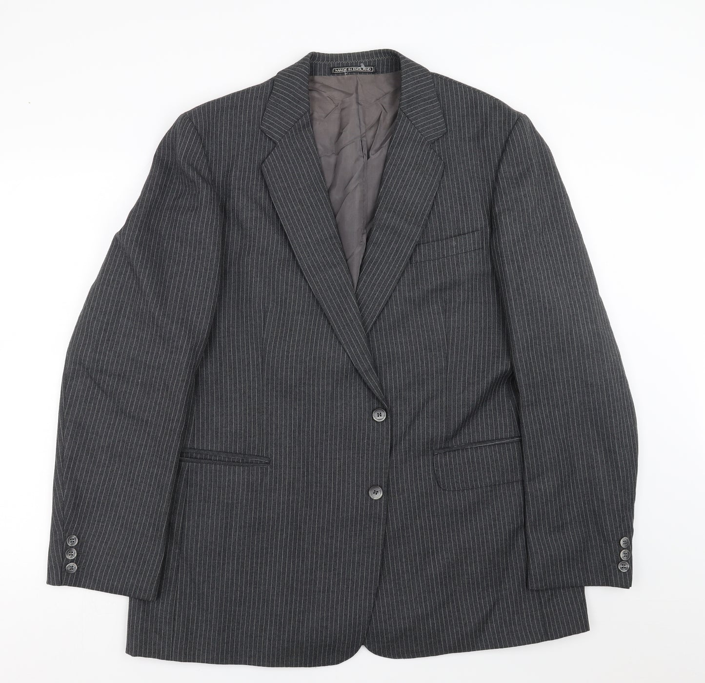 Charles Barker Mens Grey Striped  Jacket Suit Jacket Size 40