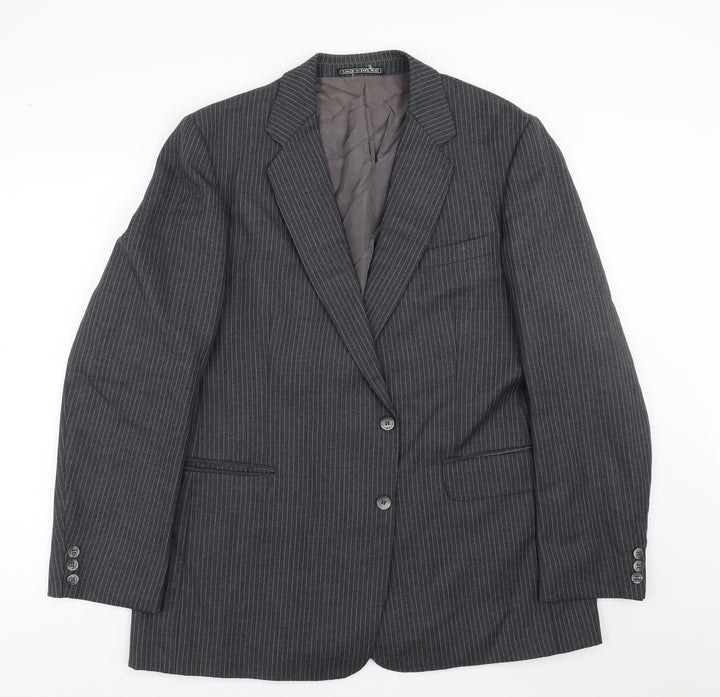 Charles Barker Mens Grey Striped  Jacket Suit Jacket Size 40