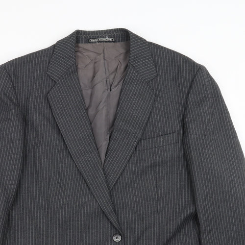 Charles Barker Mens Grey Striped  Jacket Suit Jacket Size 40