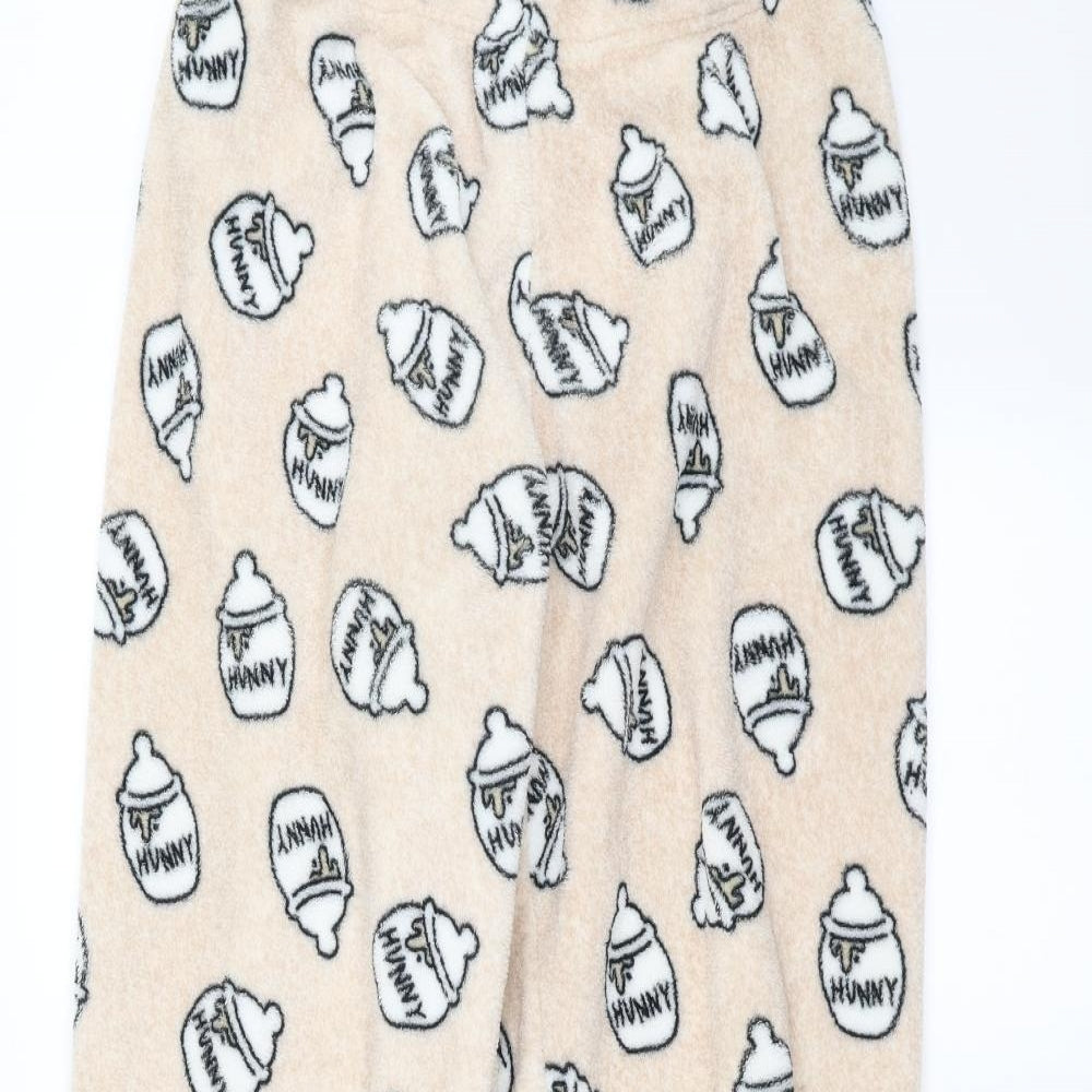 Primark Womens Beige Solid   Pyjama Pants Size S  - hunny