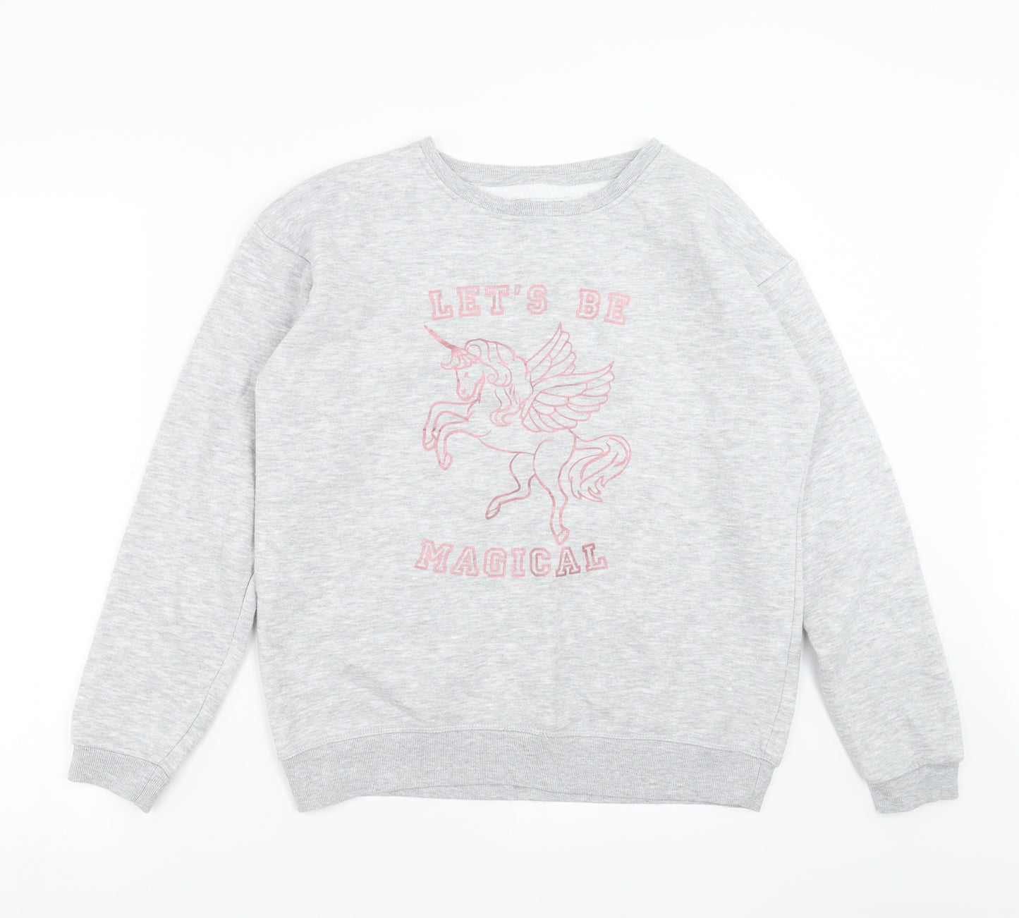 Primark Girls Green   Pullover Sweatshirt Size 13-14 Years  - unicorn