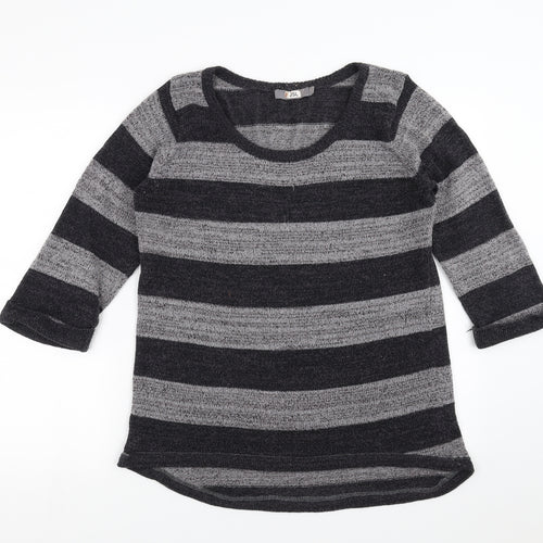 JSL Womens Grey Striped  Pullover Jumper Size L