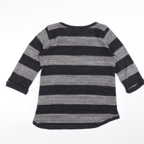 JSL Womens Grey Striped  Pullover Jumper Size L