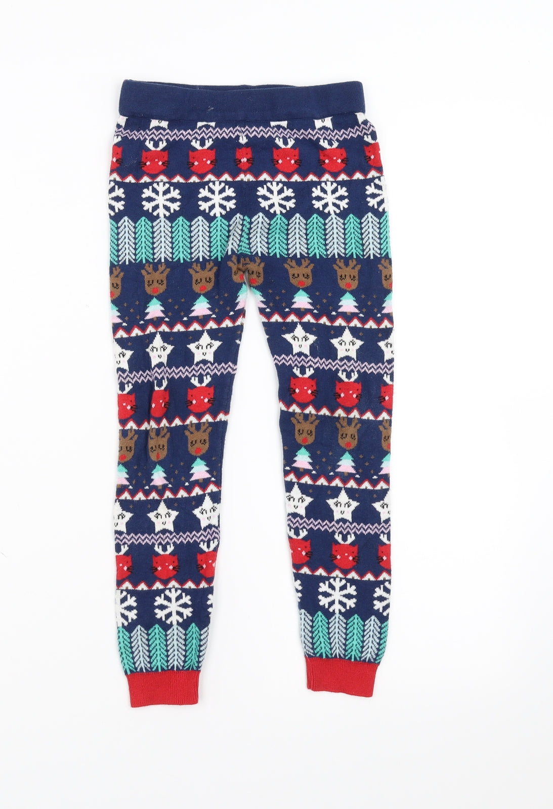 Sainsburys Girls Blue   Carrot Trousers Size 4-5 Years - christmas leggings