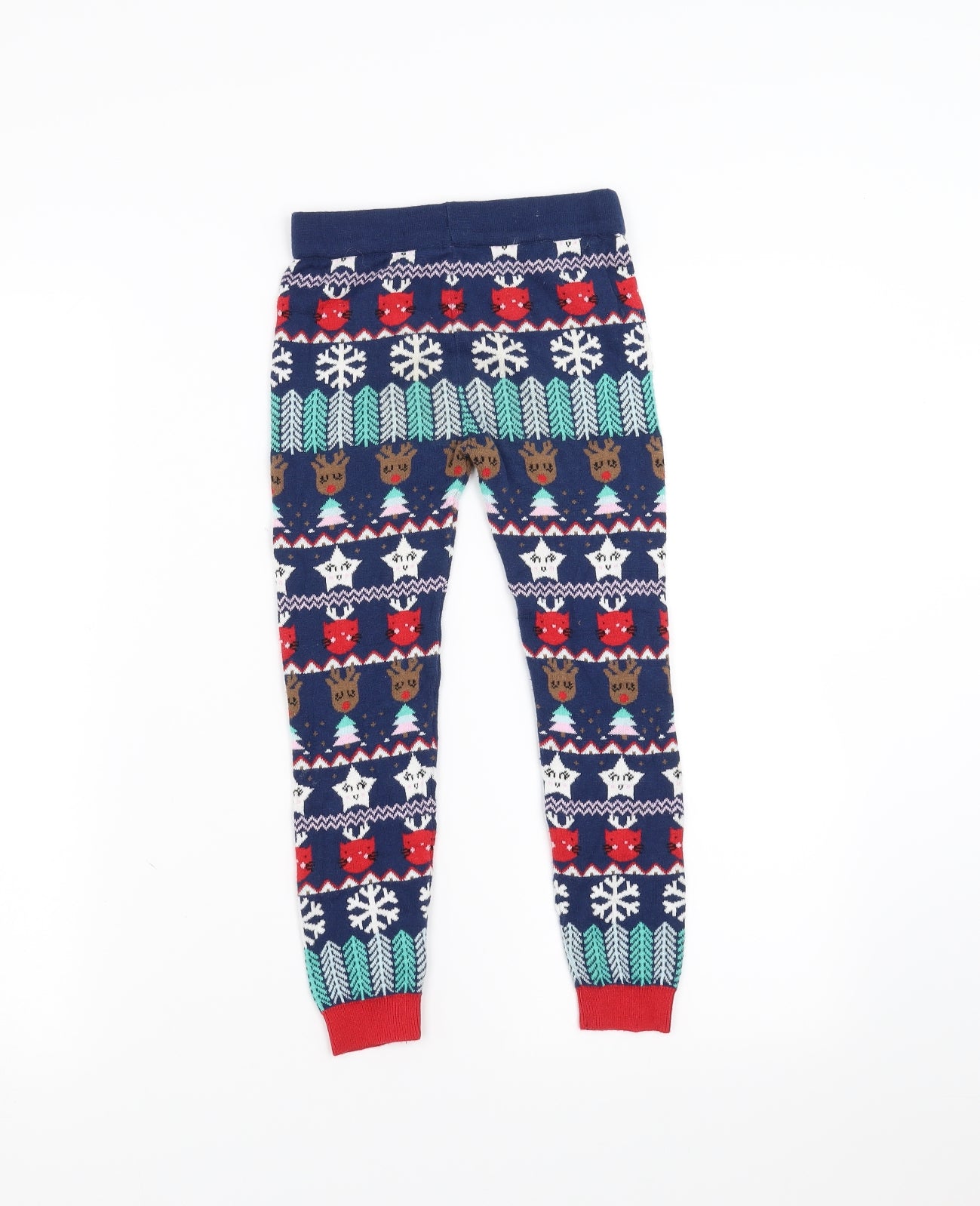 Sainsburys Girls Blue   Carrot Trousers Size 4-5 Years - christmas leggings