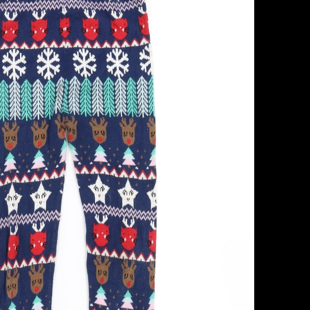 Sainsburys Girls Blue   Carrot Trousers Size 4-5 Years - christmas leggings