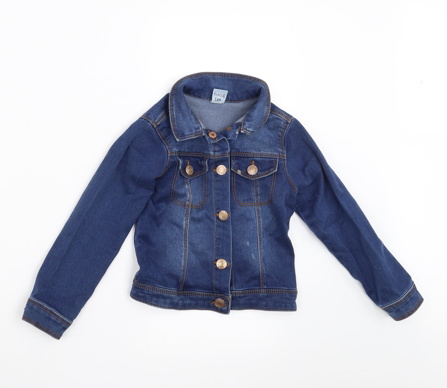Bassike Girls Blue  Denim Jacket  Size 4-5 Years