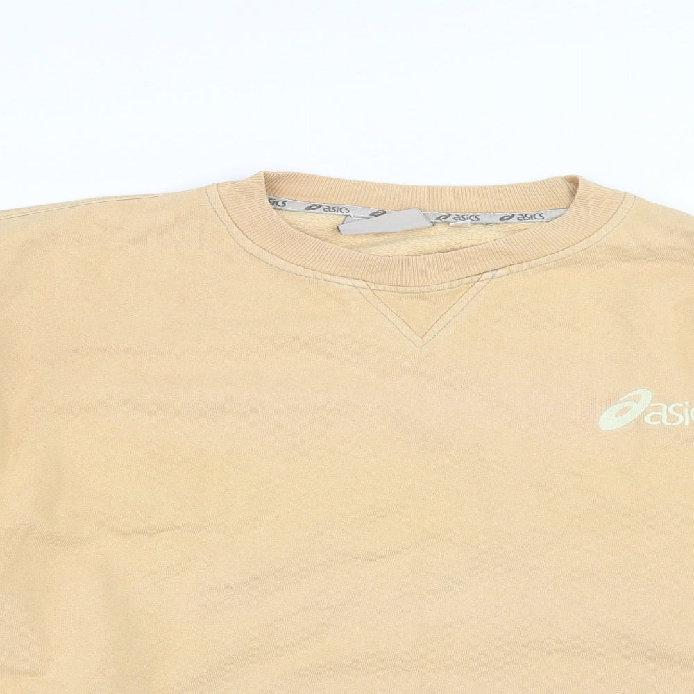 ASICS Mens Yellow   Pullover Sweatshirt Size L